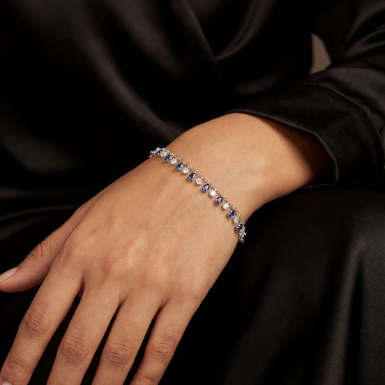 Sapphire Dewdrop Charm Bracelet